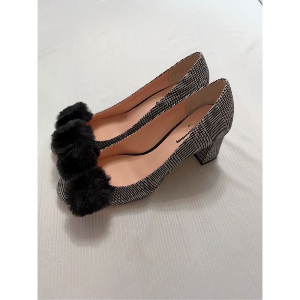 Kate Spade New York Women’s Carine Black White Pom Pom Heels Pumps Size 7 M - Picture 10 of 13
